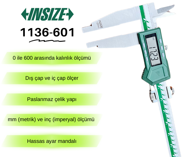 Insize 1136-601 Dijital Kumpas (0-600mm)